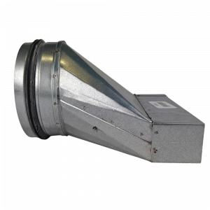 Verloopstuk Asymmetrisch van 200mm x 40mm naar rond Ø 125mm