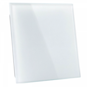 Whisper pro-design badkamerventilator - Ø100mm - met nalooptimer en vochtsensor - vlak glas - mat wit