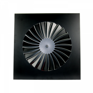 Whisper wervelrooster voor inleg systeemplafond - 595 x 595mm - Ø443mm - luchtafvoer en toevoer - staal
