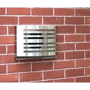 Design gevelkap PREMIUM LINE -ALFA- Ø 150mm met grofmazig gaas - RVS
