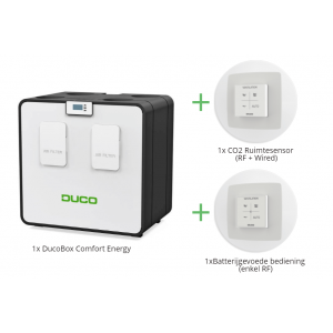 All-in-one DucoBox Energy Comfort WTW-unit - 325 m3/h - CO2 en RF Bediening