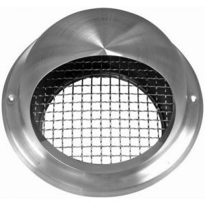 Bolrooster RVS Ø 160mm met grofmazig gaas - hoge doorlaat