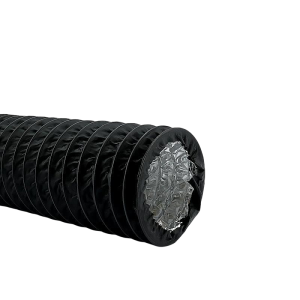 Flexibele ventilatieslang ongeïsoleerd| zwart | diameter 180mm | lengte 1 meter