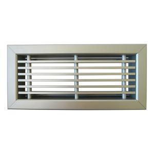 Vloerrooster DELUXE 250 x 100mm (past in Brink maat 254 x 102mm) met volumeregelklep - aluminium