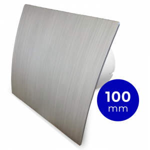 Whisper Pro-Design badkamerventilator - Ø100mm - aan/uit - gebogen kunststof - zilver
