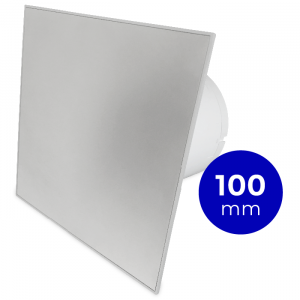 Whisper Pro-Design badkamerventilator - Ø100mm - aan/uit - RVS vlak
