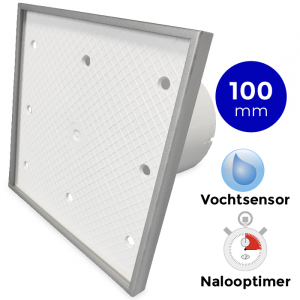 Whisper pro-design badkamerventilator - Ø100mm - met nalooptimer en vochtsensor - tegelfront