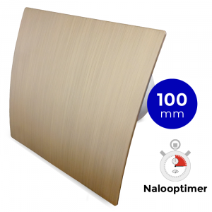 Whisper Pro-Design badkamerventilator - Ø100mm - met nalooptimer - gebogen kunststof - goud