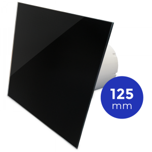 Whisper Pro-Design badkamerventilator - Ø125mm - aan/uit - vlak glas - glans zwart