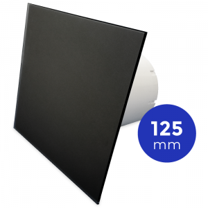 Whisper Pro-Design badkamerventilator - Ø125mm - aan/uit - vlak glas - mat zwart
