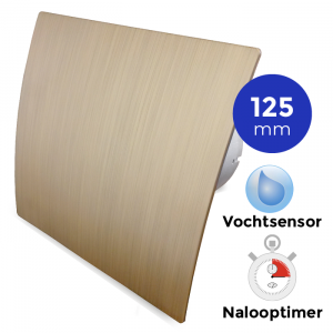 Whisper Pro-Design badkamerventilator - Ø125mm - met nalooptimer + vochtsensor - kunststof - goud