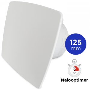  Whisper Pro-Design badkamerventilator - Ø125mm - met nalooptimer - WIT *Bold-Line*