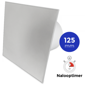 Whisper Pro-Design badkamerventilator - Ø125mm - met nalooptimer - RVS vlak