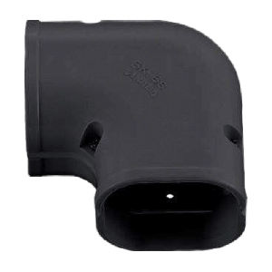 Airco lange vlakke bocht 90° | zwart