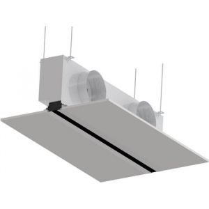 Instucbaar frameloos lijnrooster - 900mm - ongeïsoleerde plenumbox Ø125mm - AFVOER