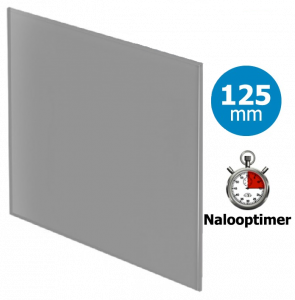 Whisper Pro-Design badkamerventilator - Ø125mm - met nalooptimer - vlak glas - mat grijs