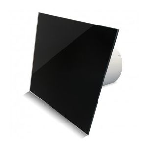 Pro-Design badkamer/toilet ventilator - STANDAARD (KW125) - Ø125mm - vlak GLAS - glans zwart