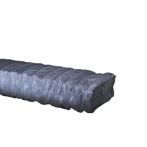 Flexibele slang rechthoekig - 222 x 82mm - Lengte 3 meter - GRIJS