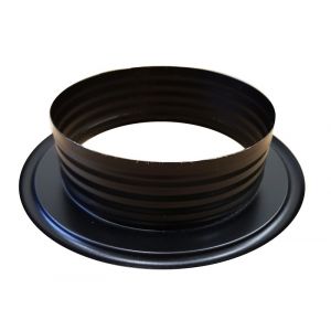 Afwerkrozet | diameter 125 mm | zwart aluminium