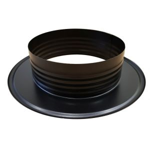 Afwerkrozet | diameter 150 mm | zwart aluminium