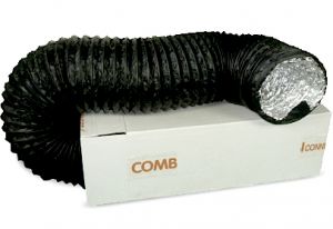 Flexibele ventilatieslang ongeïsoleerd | zwart | diameter 356mm | lengte 10 meter