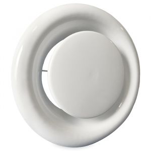 Luchtventiel | afvoer | diameter 125 mm | met veer | wit