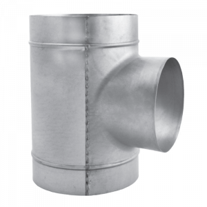 T-stuk voor spirobuis Ø 250mm met aftakking Ø 125mm - 90 graden