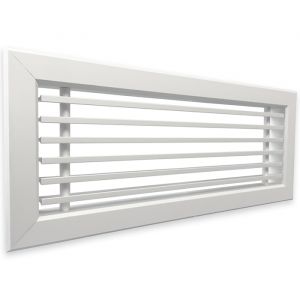 Tabletrooster inbouw voor gatmaat (BxH) 300 x 100mm - rechte staven - aluminium