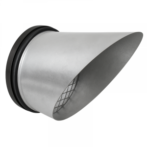 Uitblaasstuk | 45º diameter 125 mm | met gaas