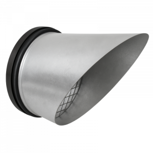 Uitblaasstuk - uitblaasrooster 45 graden Ø 250mm met gaas - SAFE