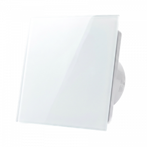 Whisper Pro-Design badkamerventilator - Ø100mm - aan/uit - vlak glas - mat wit