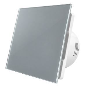 Whisper Pro-Design badkamerventilator - Ø100mm - aan/uit - vlak glas - mat grijs